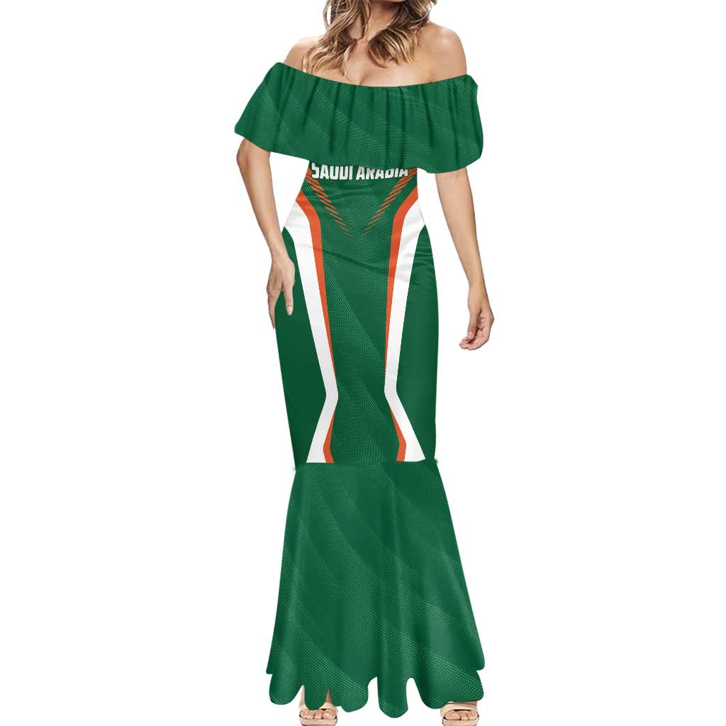 Custom Saudi Arabia Cricket Mermaid Dress TeamSaudi Go Champions - Wonder Print Shop