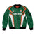 Custom Saudi Arabia Cricket Sleeve Zip Bomber Jacket TeamSaudi Go Champions - Wonder Print Shop