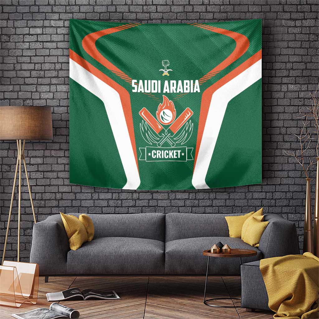 Saudi Arabia Cricket Tapestry TeamSaudi Go Champions - Wonder Print Shop