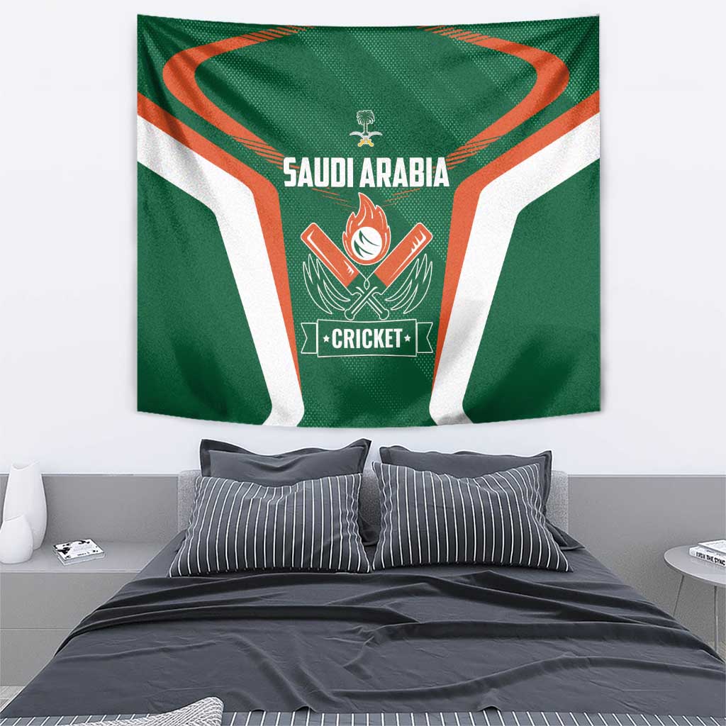 Saudi Arabia Cricket Tapestry TeamSaudi Go Champions - Wonder Print Shop