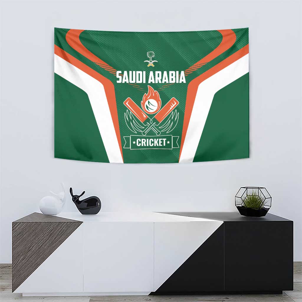 Saudi Arabia Cricket Tapestry TeamSaudi Go Champions - Wonder Print Shop