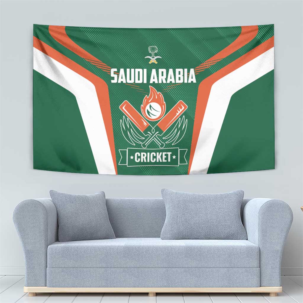 Saudi Arabia Cricket Tapestry TeamSaudi Go Champions - Wonder Print Shop