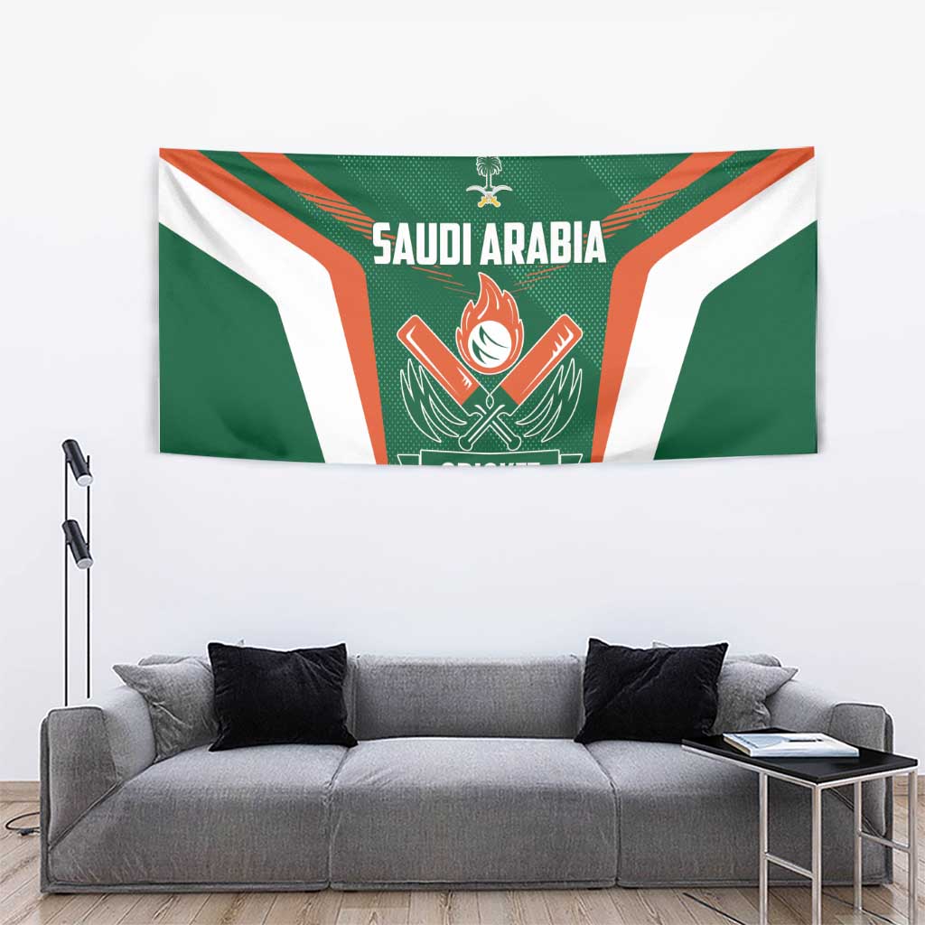Saudi Arabia Cricket Tapestry TeamSaudi Go Champions - Wonder Print Shop