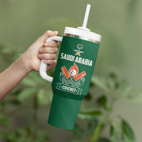 Custom Saudi Arabia Cricket Tumbler With Handle TeamSaudi Go Champions - Wonder Print Shop