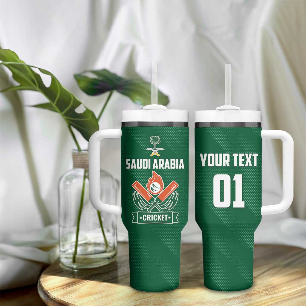 Custom Saudi Arabia Cricket Tumbler With Handle TeamSaudi Go Champions - Wonder Print Shop