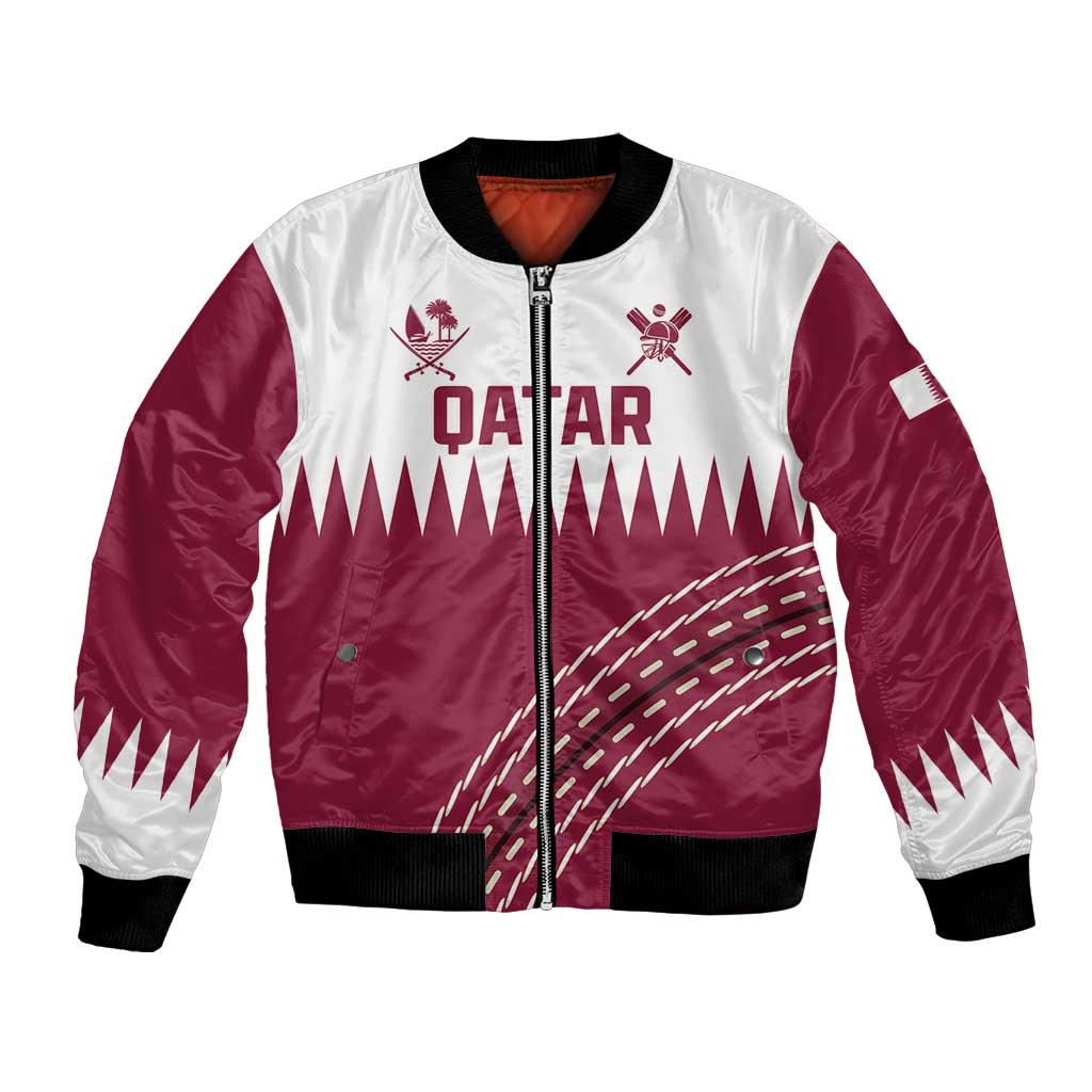 Custom Qatar Cricket Bomber Jacket Come On Boys - Wonder Print Shop