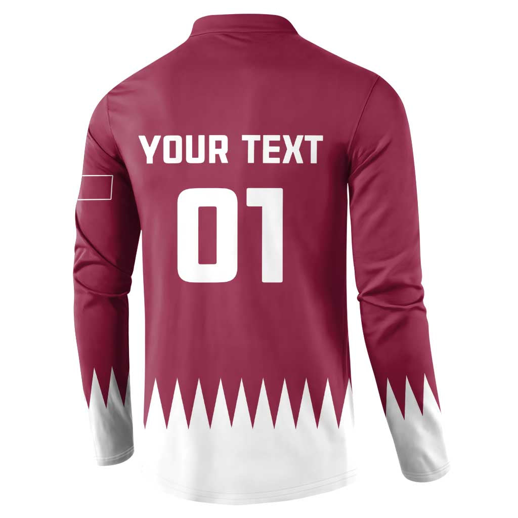 Custom Qatar Cricket Button Sweatshirt Come On Boys - Wonder Print Shop
