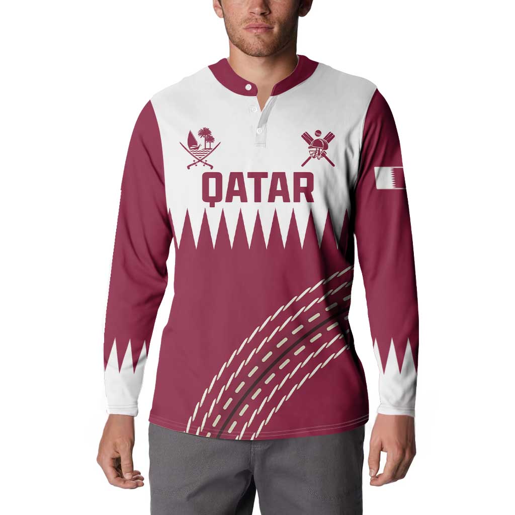 Custom Qatar Cricket Button Sweatshirt Come On Boys - Wonder Print Shop