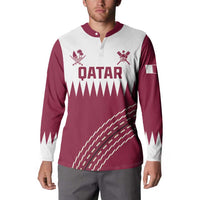 Custom Qatar Cricket Button Sweatshirt Come On Boys - Wonder Print Shop