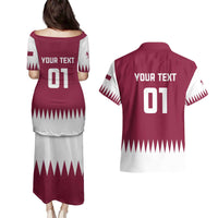 Custom Qatar Cricket Couples Matching Puletasi and Hawaiian Shirt Come On Boys - Wonder Print Shop