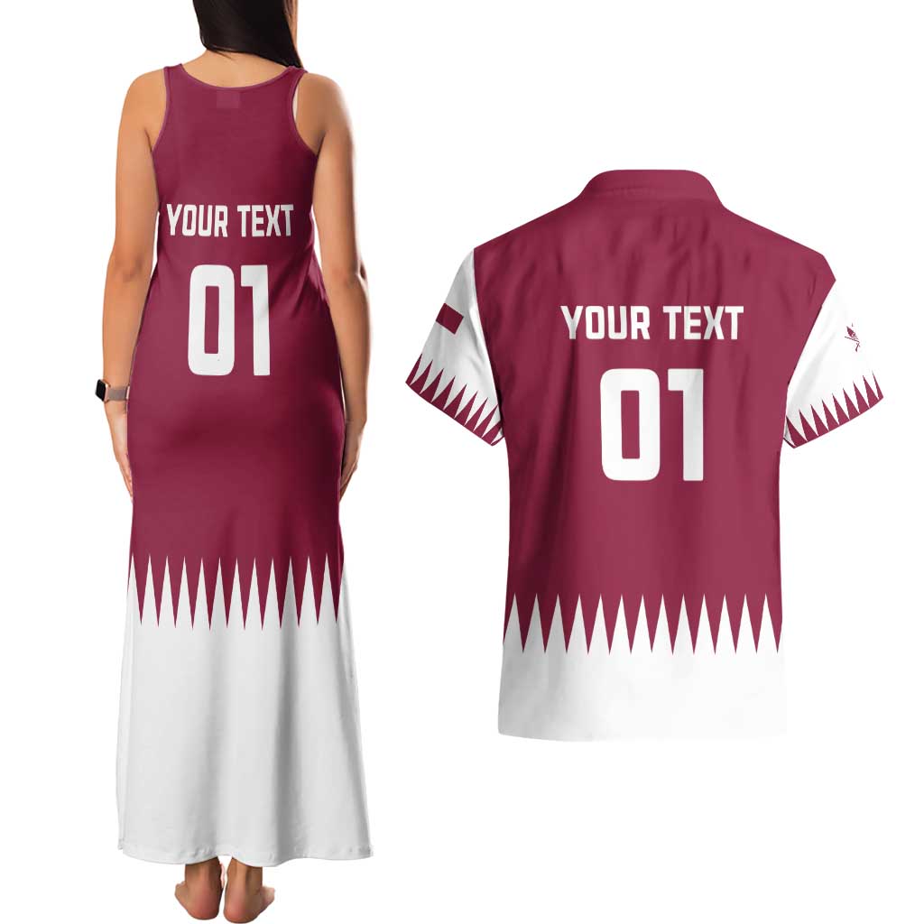 Custom Qatar Cricket Couples Matching Tank Maxi Dress and Hawaiian Shirt Come On Boys - Wonder Print Shop