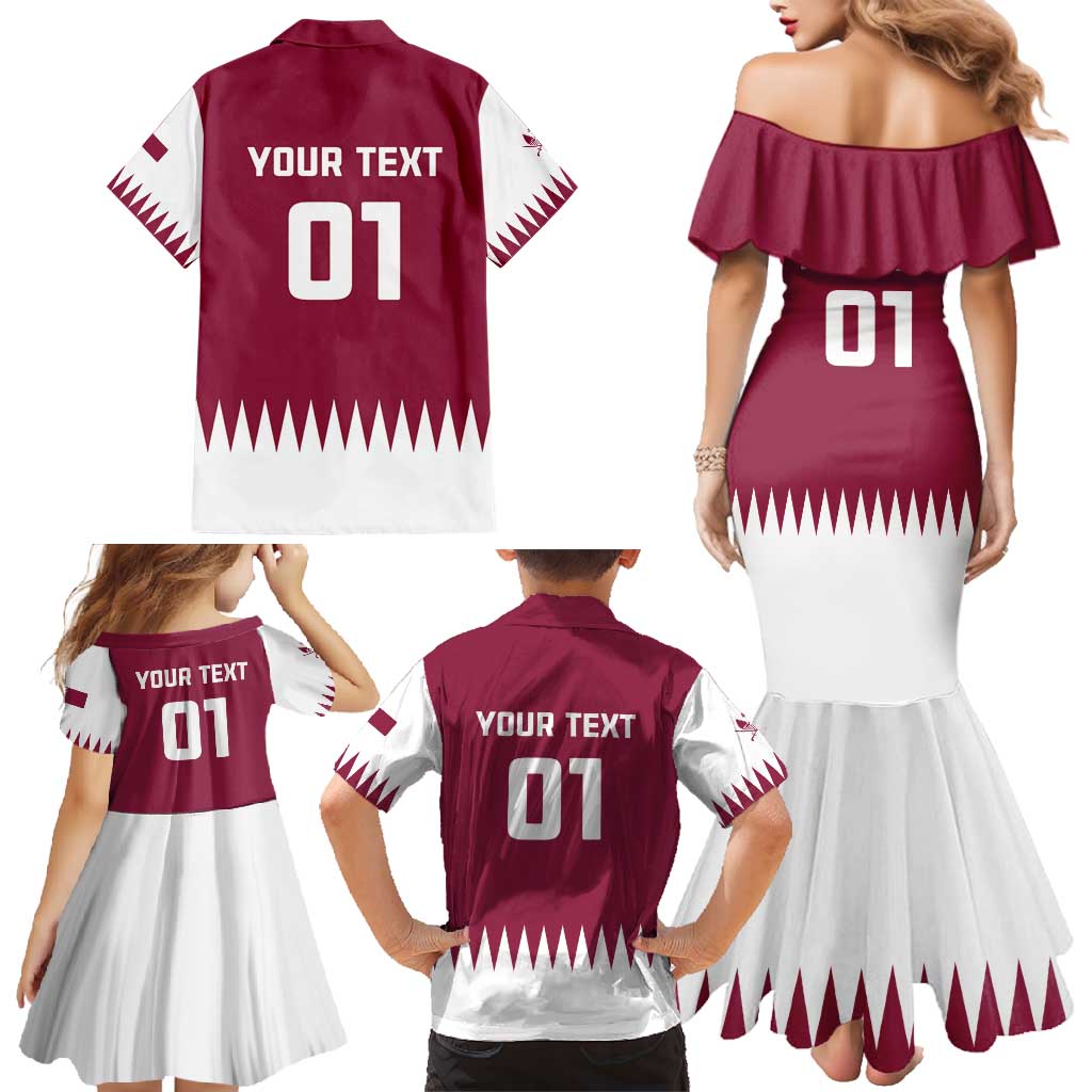 Custom Qatar Cricket Family Matching Mermaid Dress and Hawaiian Shirt Come On Boys - Wonder Print Shop