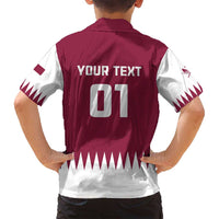 Custom Qatar Cricket Family Matching Off Shoulder Maxi Dress and Hawaiian Shirt Come On Boys - Wonder Print Shop