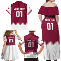 Custom Qatar Cricket Family Matching Off Shoulder Maxi Dress and Hawaiian Shirt Come On Boys - Wonder Print Shop