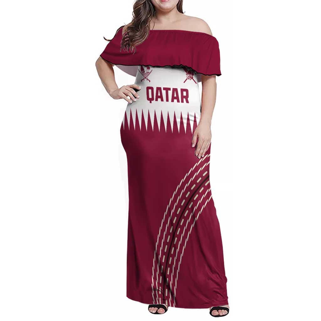 Custom Qatar Cricket Family Matching Off Shoulder Maxi Dress and Hawaiian Shirt Come On Boys - Wonder Print Shop