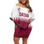 Custom Qatar Cricket Family Matching Off Shoulder Short Dress and Hawaiian Shirt Come On Boys - Wonder Print Shop