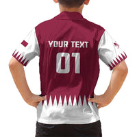 Custom Qatar Cricket Family Matching Short Sleeve Bodycon Dress and Hawaiian Shirt Come On Boys - Wonder Print Shop