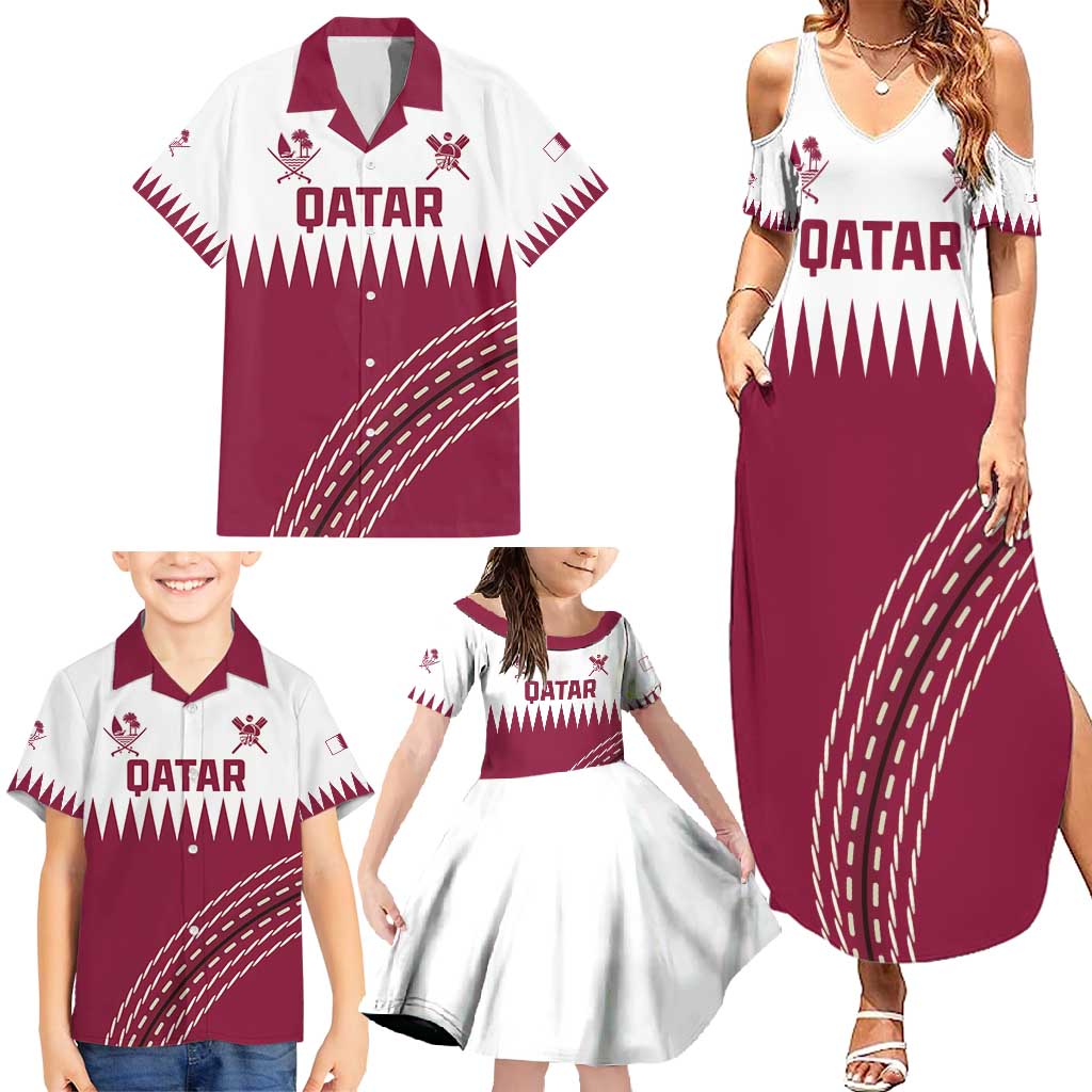 Custom Qatar Cricket Family Matching Summer Maxi Dress and Hawaiian Shirt Come On Boys - Wonder Print Shop