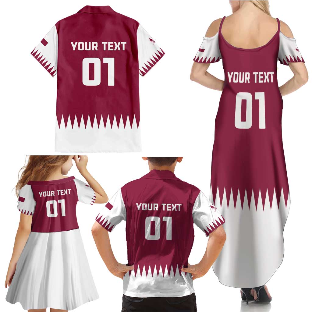 Custom Qatar Cricket Family Matching Summer Maxi Dress and Hawaiian Shirt Come On Boys - Wonder Print Shop