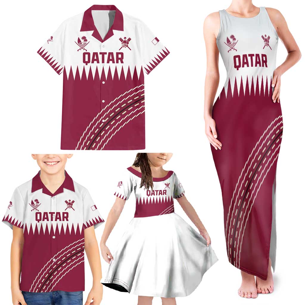Custom Qatar Cricket Family Matching Tank Maxi Dress and Hawaiian Shirt Come On Boys - Wonder Print Shop