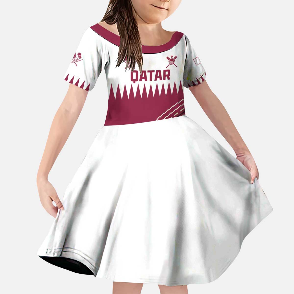 Custom Qatar Cricket Kid Short Sleeve Dress Come On Boys - Wonder Print Shop