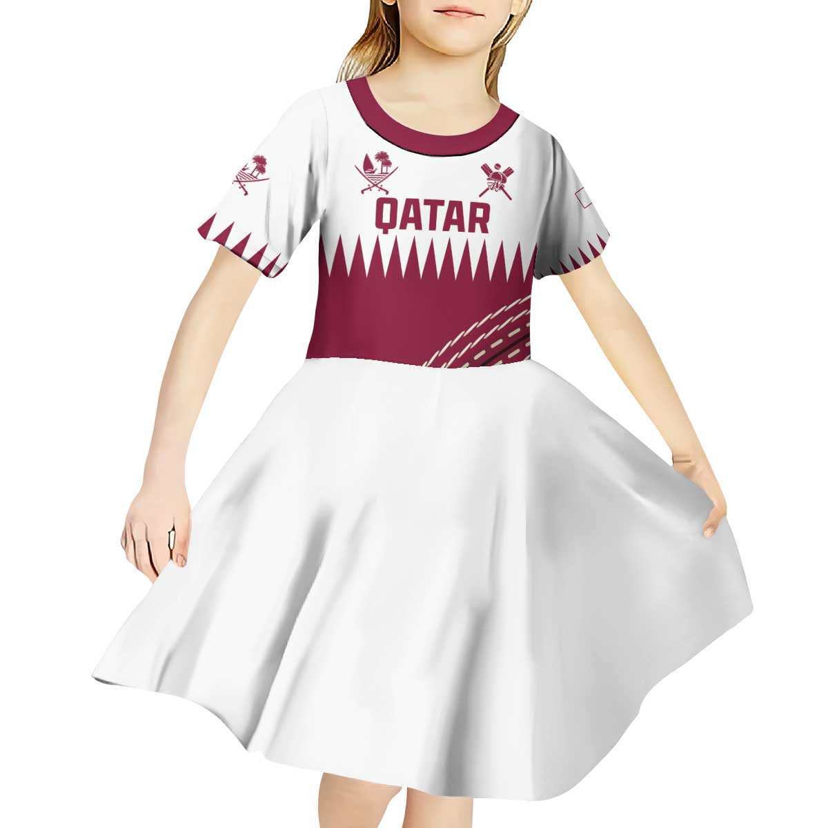 Custom Qatar Cricket Kid Short Sleeve Dress Come On Boys - Wonder Print Shop