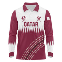 Custom Qatar Cricket Long Sleeve Polo Shirt Come On Boys - Wonder Print Shop