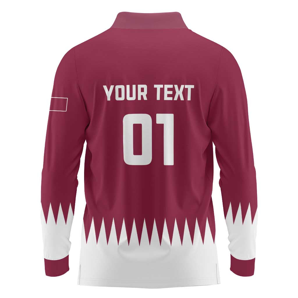 Custom Qatar Cricket Long Sleeve Polo Shirt Come On Boys - Wonder Print Shop