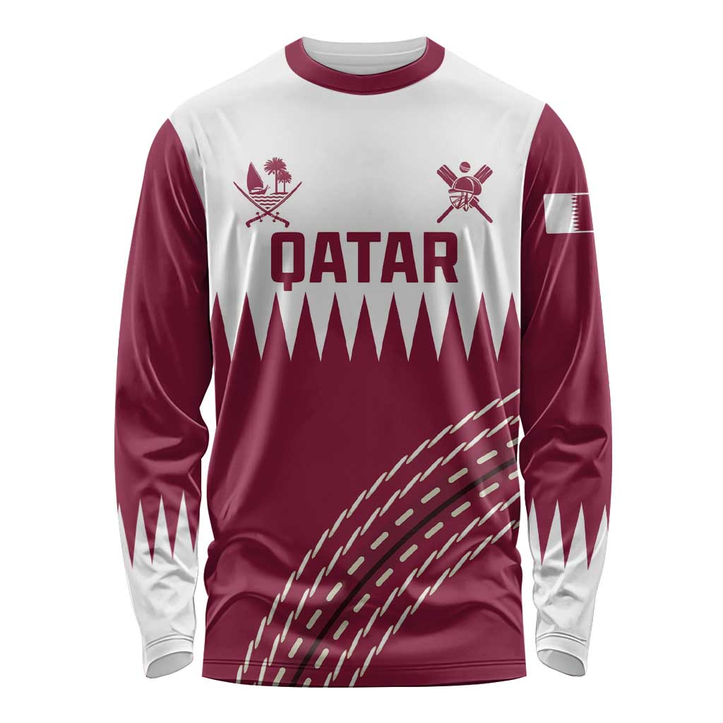 Custom Qatar Cricket Long Sleeve Shirt Come On Boys - Wonder Print Shop