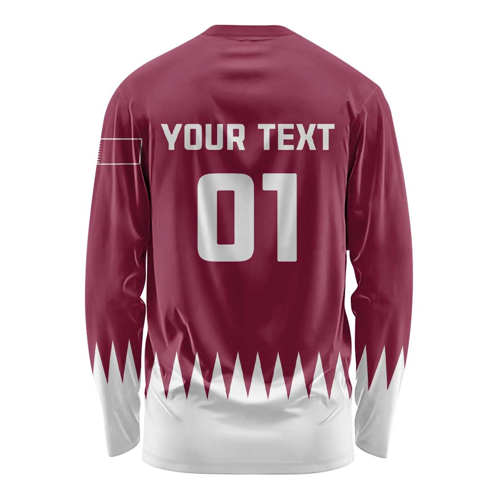 Custom Qatar Cricket Long Sleeve Shirt Come On Boys - Wonder Print Shop