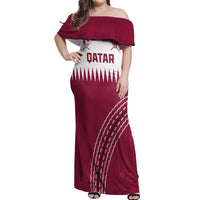 Custom Qatar Cricket Off Shoulder Maxi Dress Come On Boys - Wonder Print Shop