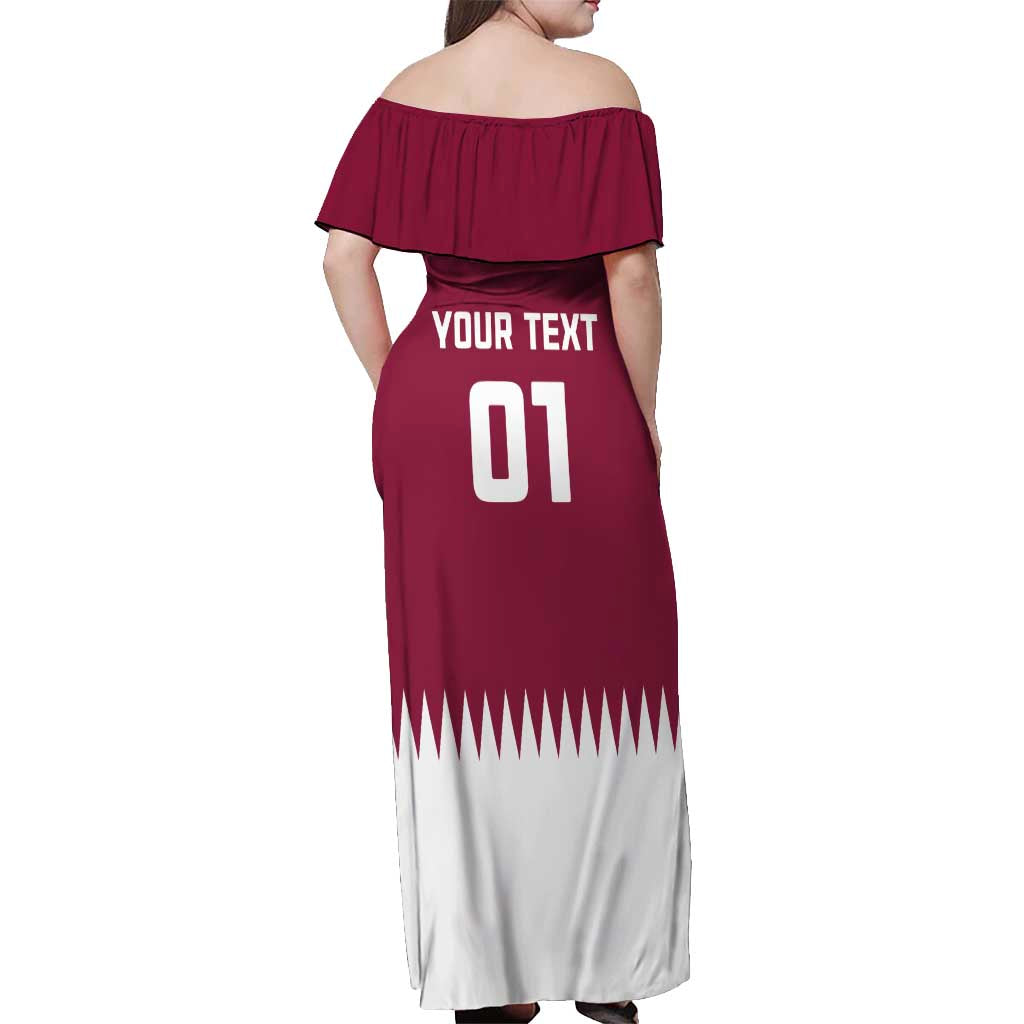 Custom Qatar Cricket Off Shoulder Maxi Dress Come On Boys - Wonder Print Shop