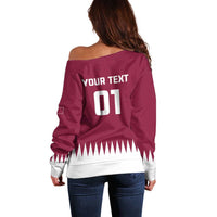 Custom Qatar Cricket Off Shoulder Sweater Come On Boys - Wonder Print Shop