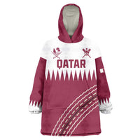 Custom Qatar Cricket Wearable Blanket Hoodie Come On Boys - Wonder Print Shop