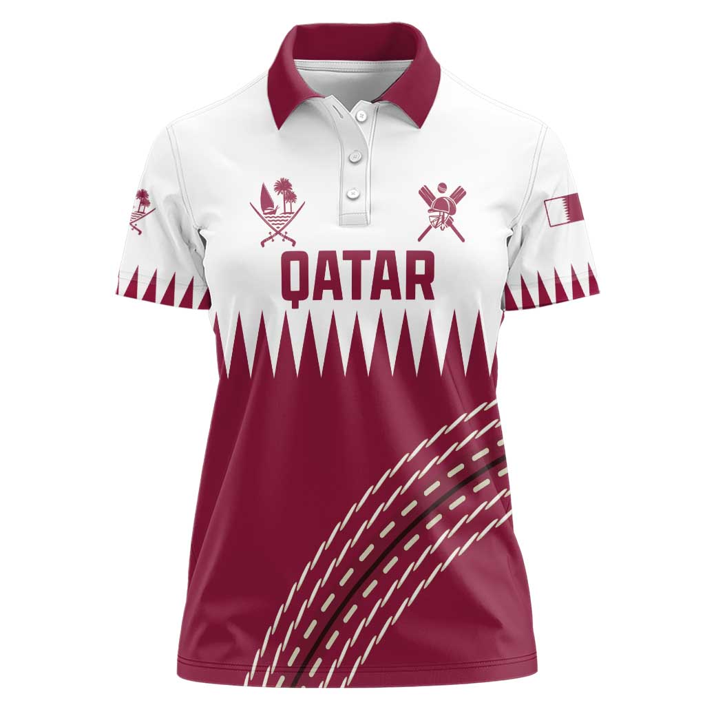 Custom Qatar Cricket Women Polo Shirt Come On Boys - Wonder Print Shop