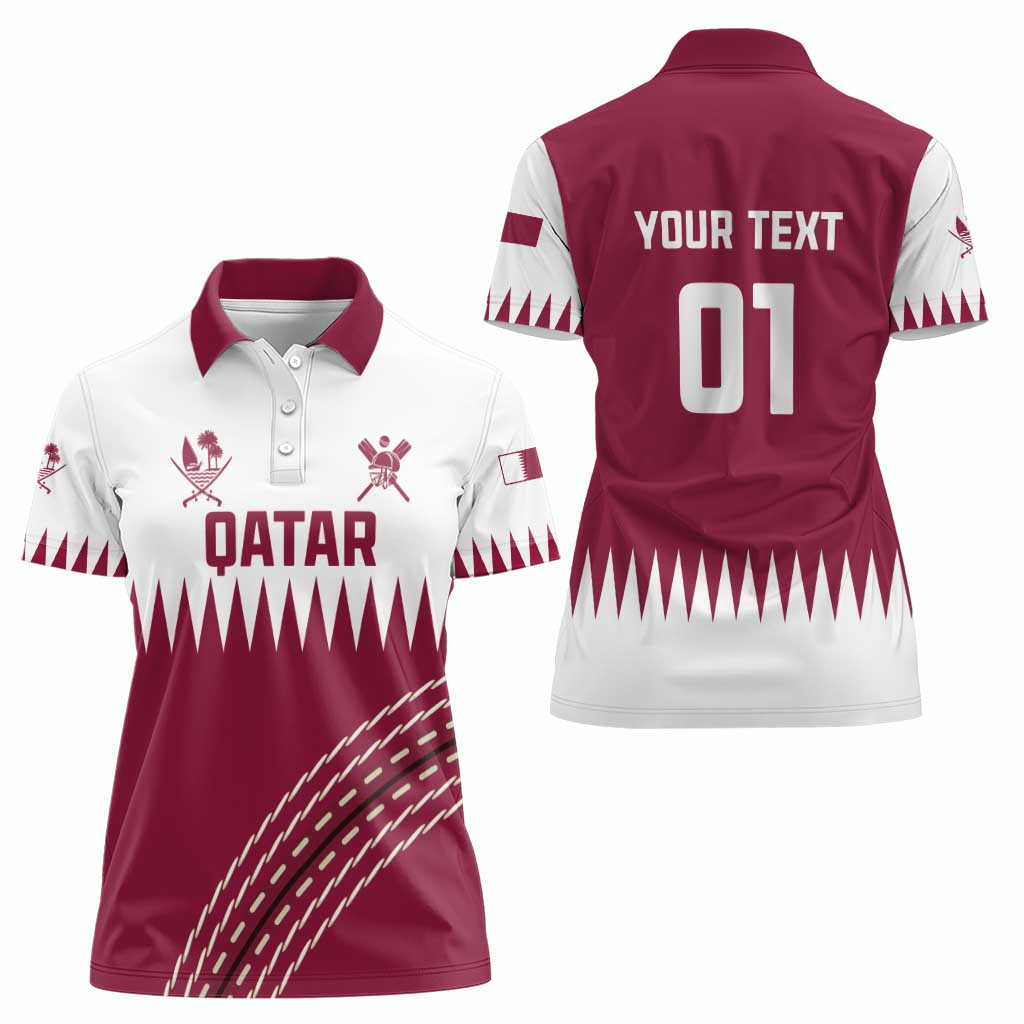 Custom Qatar Cricket Women Polo Shirt Come On Boys - Wonder Print Shop