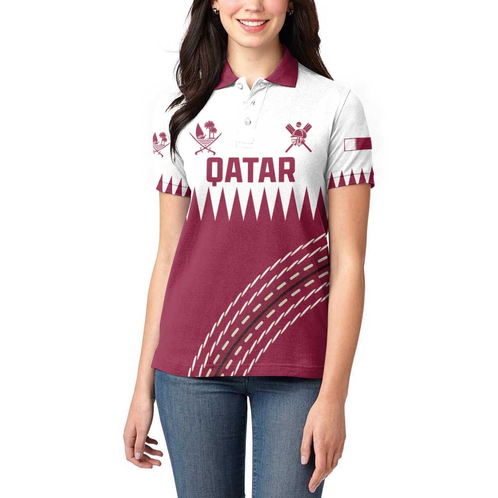 Custom Qatar Cricket Women Polo Shirt Come On Boys - Wonder Print Shop