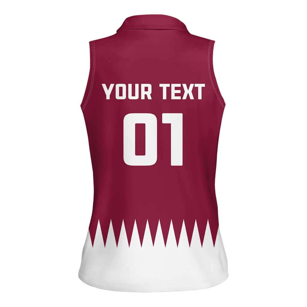 Custom Qatar Cricket Women Sleeveless Polo Shirt Come On Boys - Wonder Print Shop