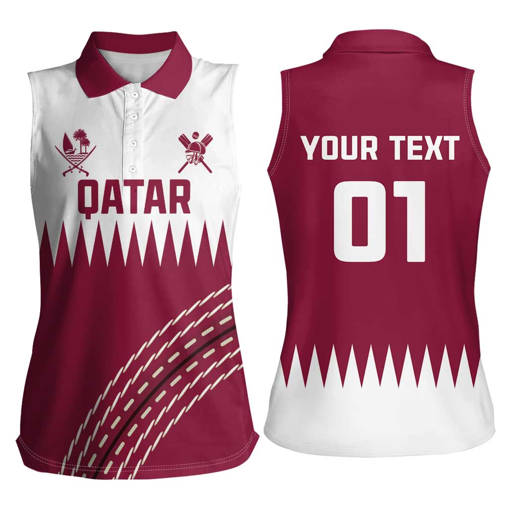 Custom Qatar Cricket Women Sleeveless Polo Shirt Come On Boys - Wonder Print Shop