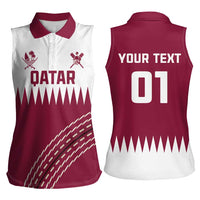 Custom Qatar Cricket Women Sleeveless Polo Shirt Come On Boys - Wonder Print Shop