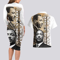 Martin Luther King Jr Day Couples Matching Long Sleeve Bodycon Dress and Hawaiian Shirt MLK His Dream Still Matters - Wonder Print Shop
