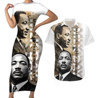 Martin Luther King Jr Day Couples Matching Short Sleeve Bodycon Dress and Hawaiian Shirt MLK His Dream Still Matters - Wonder Print Shop