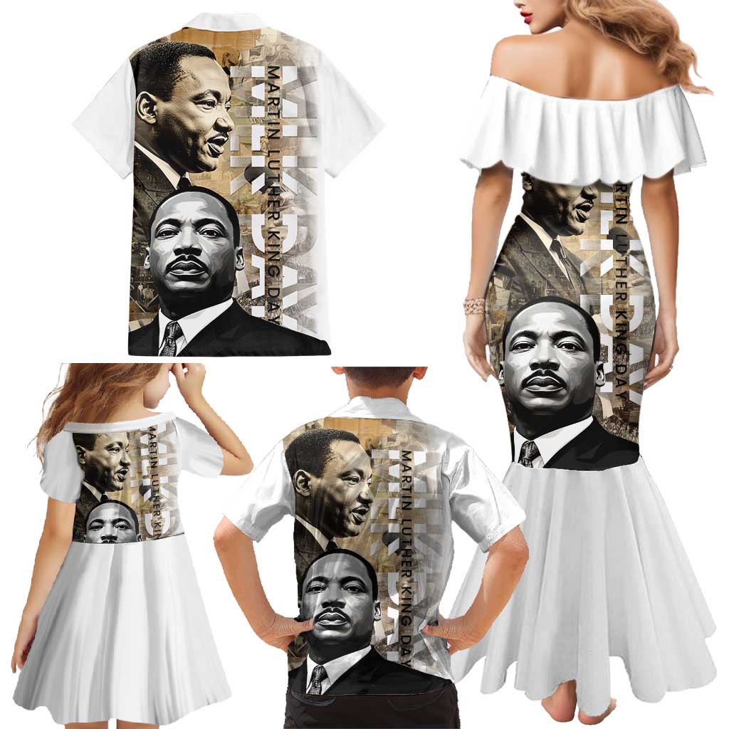 Martin Luther King Jr Day Family Matching Mermaid Dress and Hawaiian Shirt MLK His Dream Still Matters - Wonder Print Shop