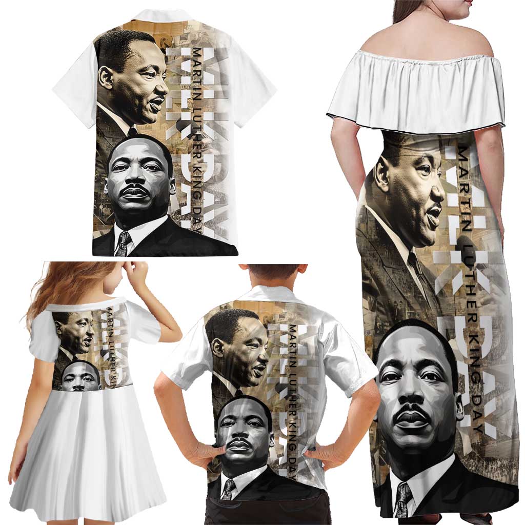 Martin Luther King Jr Day Family Matching Off Shoulder Maxi Dress and Hawaiian Shirt MLK His Dream Still Matters - Wonder Print Shop