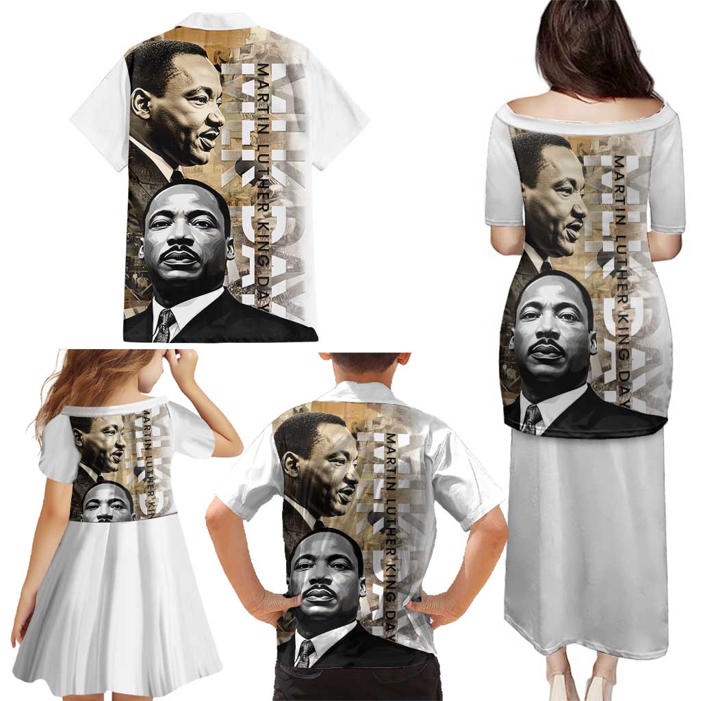 Martin Luther King Jr Day Family Matching Puletasi and Hawaiian Shirt MLK His Dream Still Matters - Wonder Print Shop