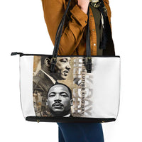 Martin Luther King Jr Day Leather Tote Bag MLK His Dream Still Matters - Wonder Print Shop