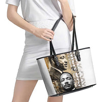 Martin Luther King Jr Day Leather Tote Bag MLK His Dream Still Matters - Wonder Print Shop