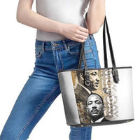 Martin Luther King Jr Day Leather Tote Bag MLK His Dream Still Matters - Wonder Print Shop