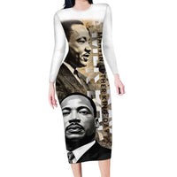 Martin Luther King Jr Day Long Sleeve Bodycon Dress MLK His Dream Still Matters - Wonder Print Shop