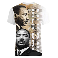 Martin Luther King Jr Day Women V-Neck T-Shirt MLK His Dream Still Matters - Wonder Print Shop